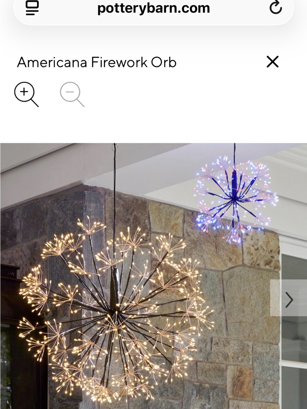 Pottery Barn Americana Firework Orb String Lights - Warm White and Blue